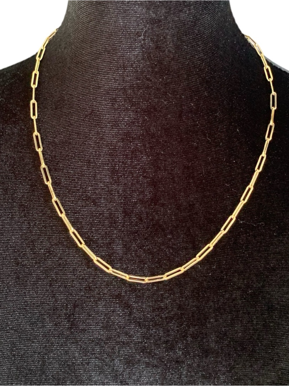 NWOT! 18K gold Layered/Gold Bonded 3.8mm Paperclip Chain 22 inch Necklace - Picture 11 of 15